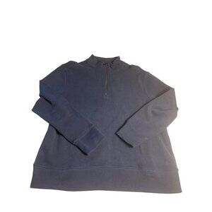 Banana Republic men’s XXL 1/4  Zip Cotton Blend Pullover Sweatshirt In Navy Blue